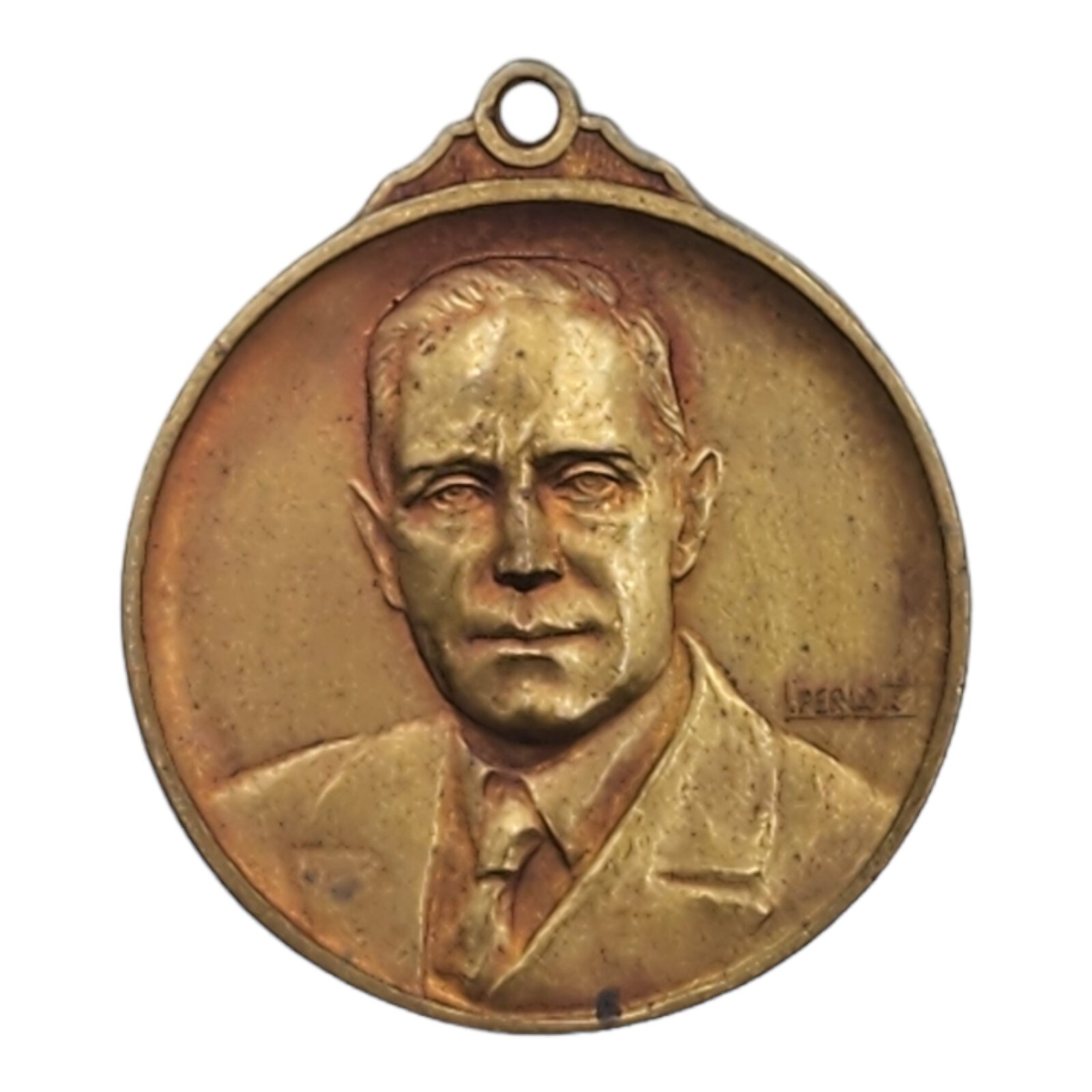 Vintage 1941 Argentina Medal Pendant Doctor Thomas B Kenny