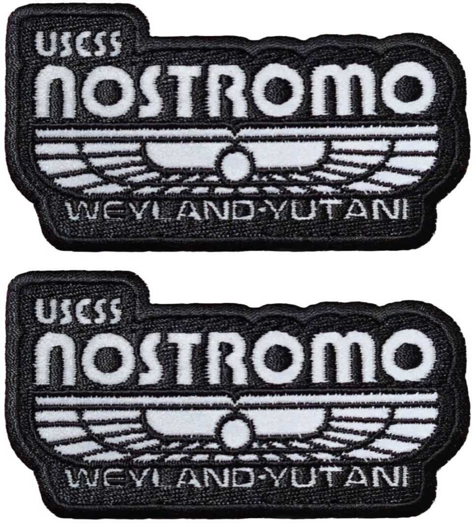 USCSS Nostromo Weyland Yutani Alien REFLECTIVE Patch -2PC iron on Sew  3.5"x2"