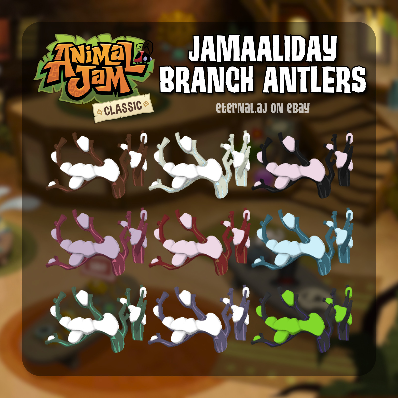 Animal Jam Classic (AJC) | Jamaaliday Branch Antlers (READ DESCRIPTION)