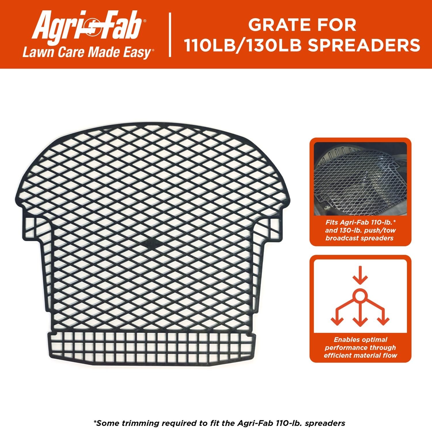 110-130 lb Spreader Grate Kit for Lawn Care - Durable Black Accessory
