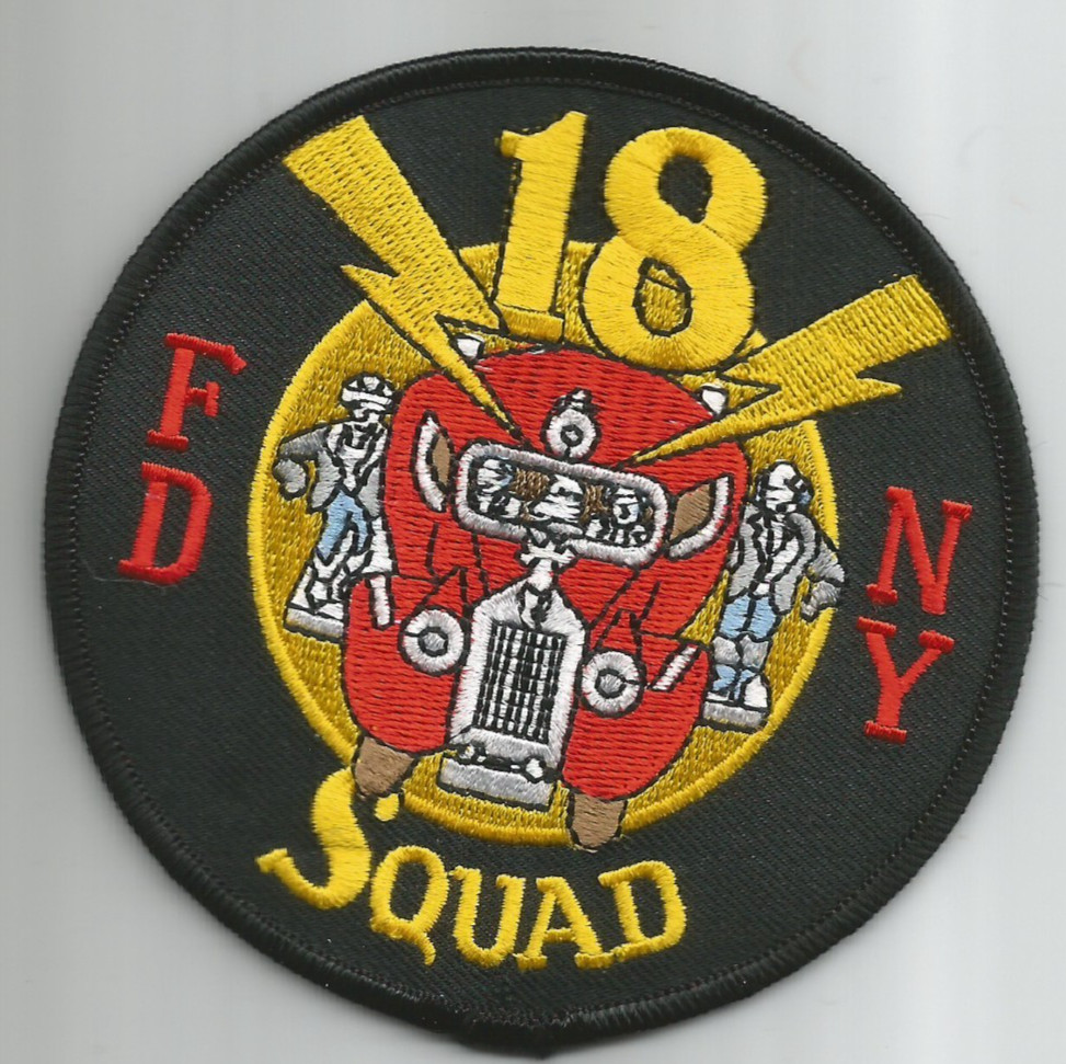 New York City  FDNY Squad - 18, NY (4" round size old style) fire patch