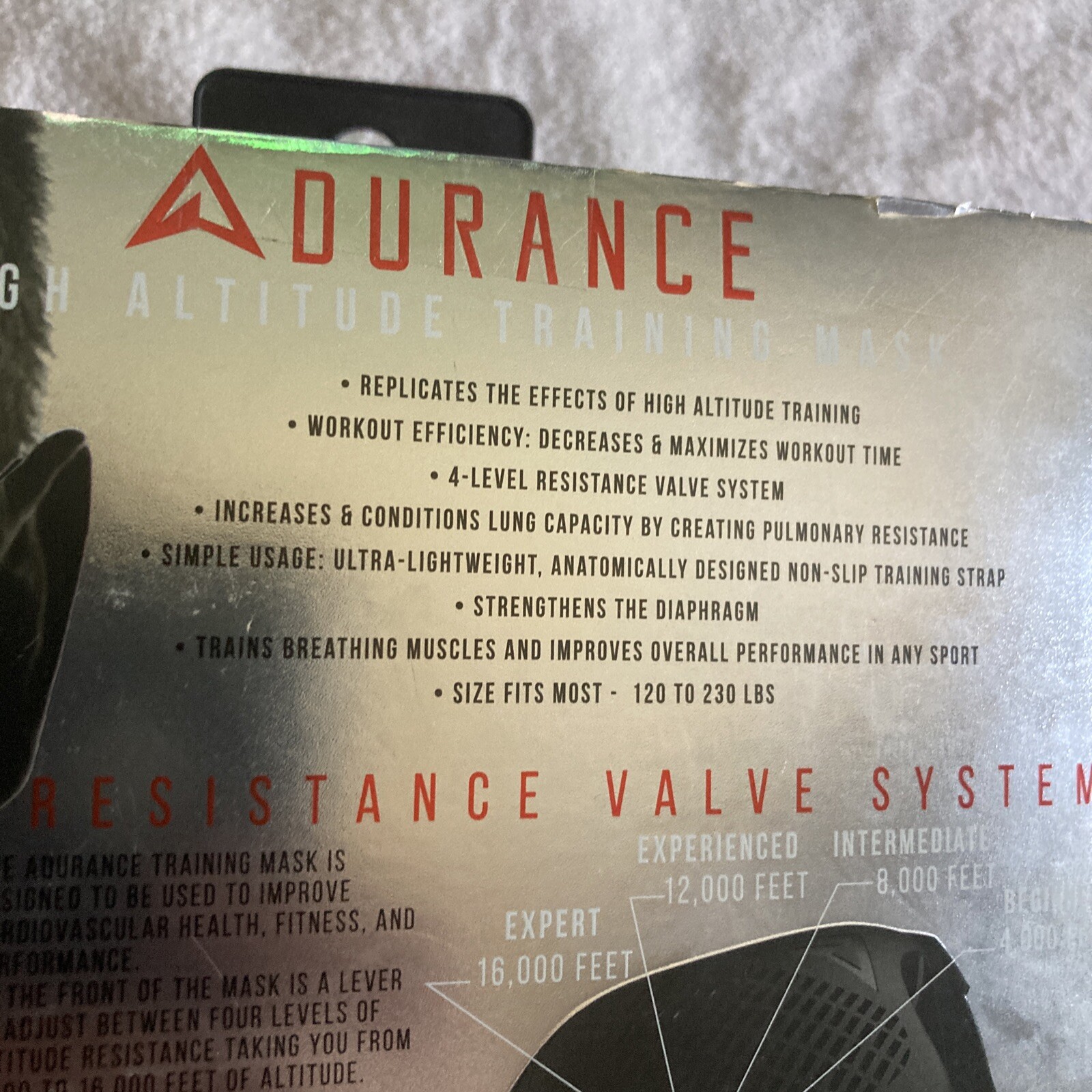 Durance Altitude Training Mask