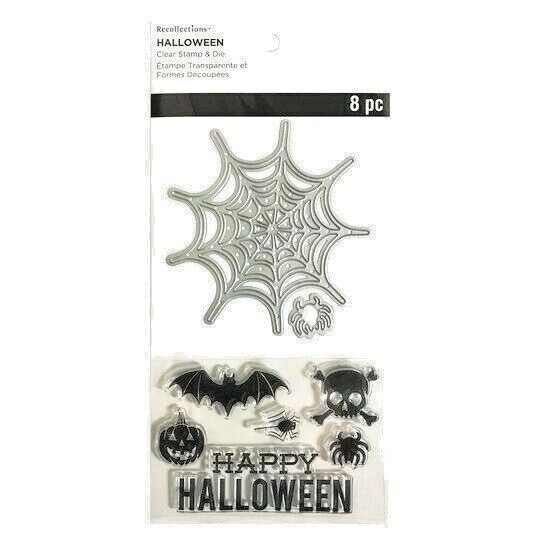 Halloween Spiderweb Clear Stamp and Die Set by Recollections 556050 NEW!
