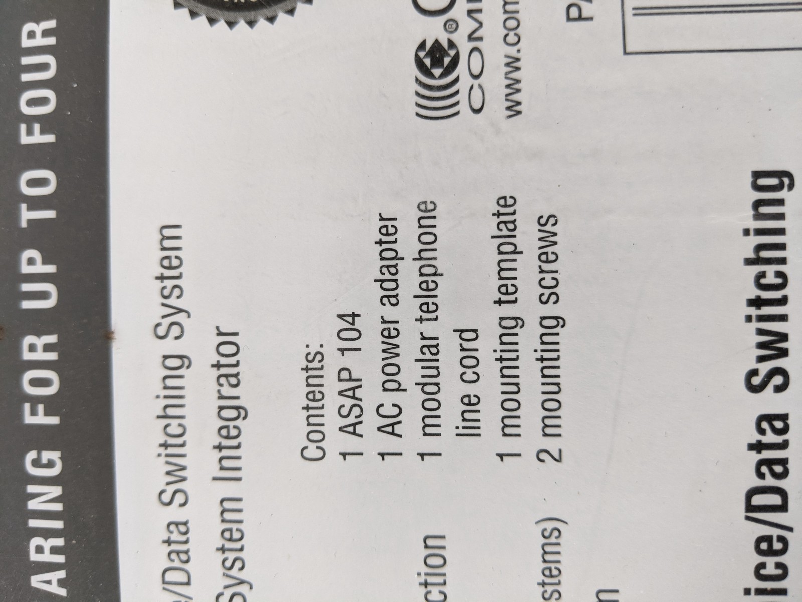 New COMMAND COMMUNICATIONS ASAP104 4-Port Advanced Voice/Data Swiitching System