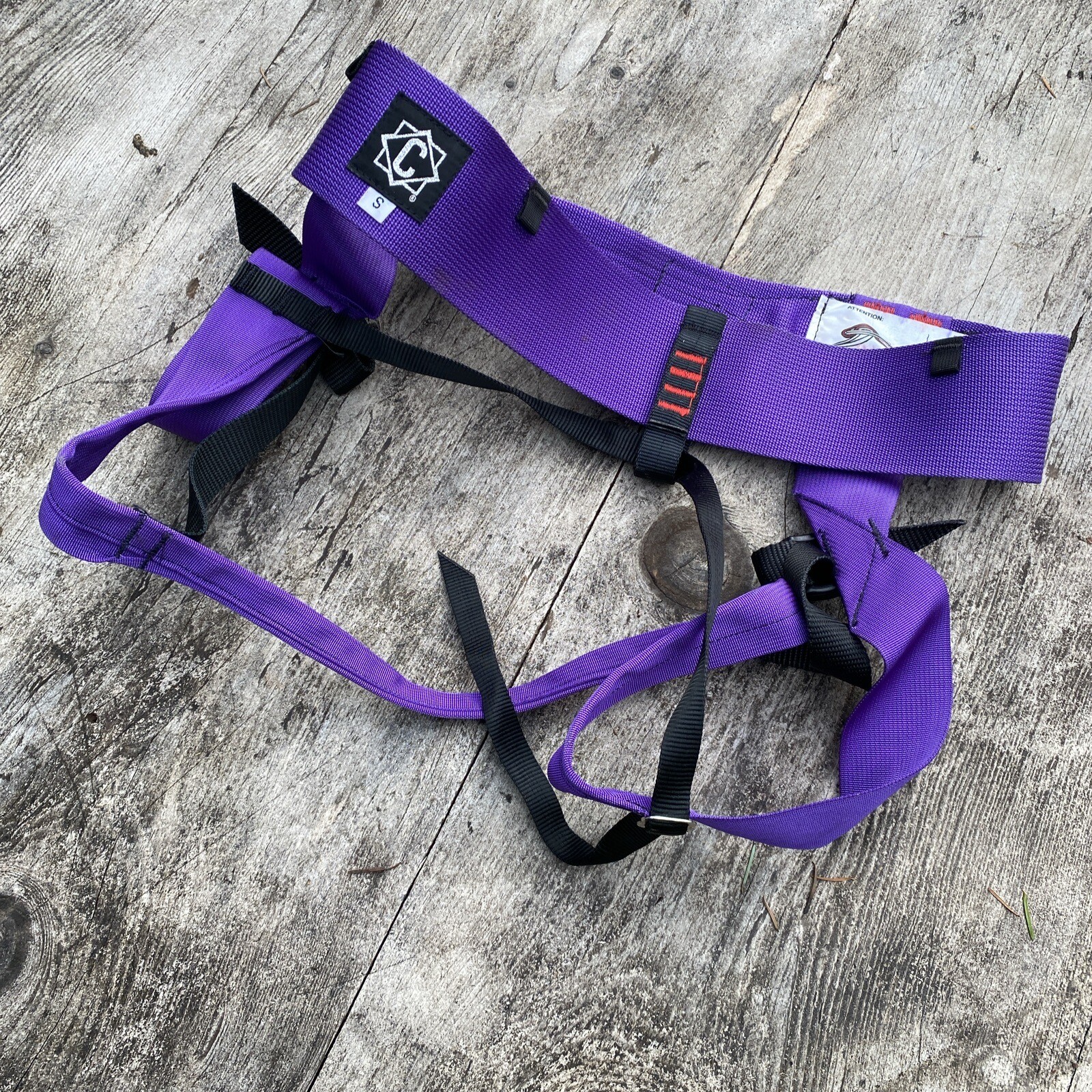 Vintage CHOUINARD CLIMBING HARNESS Purple SMALL Rock Mountaineering PATAGONIA
