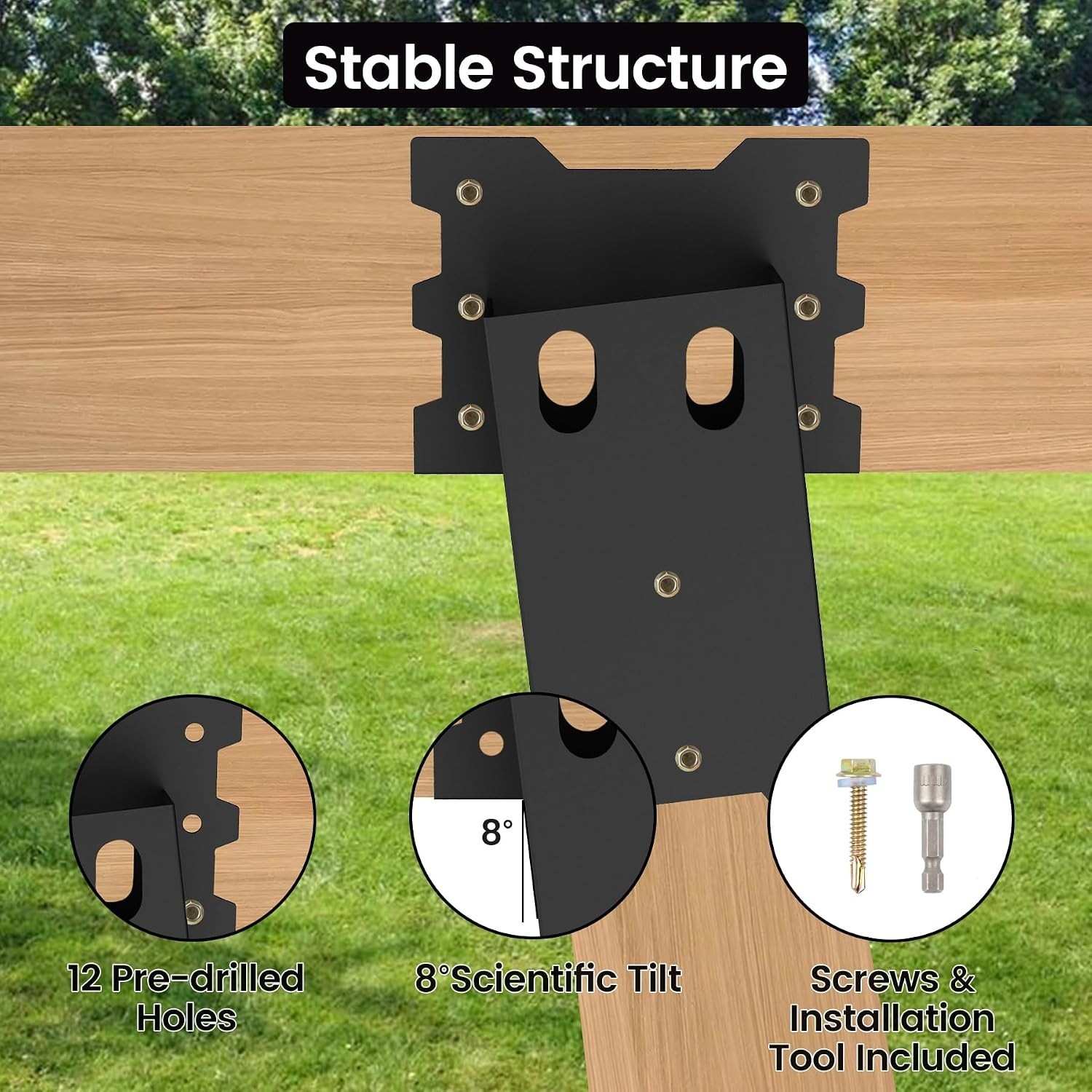 Rust-Resistant Deer Stand Brackets 4-Pack, Supports Up to 2000 lbs for Platforms