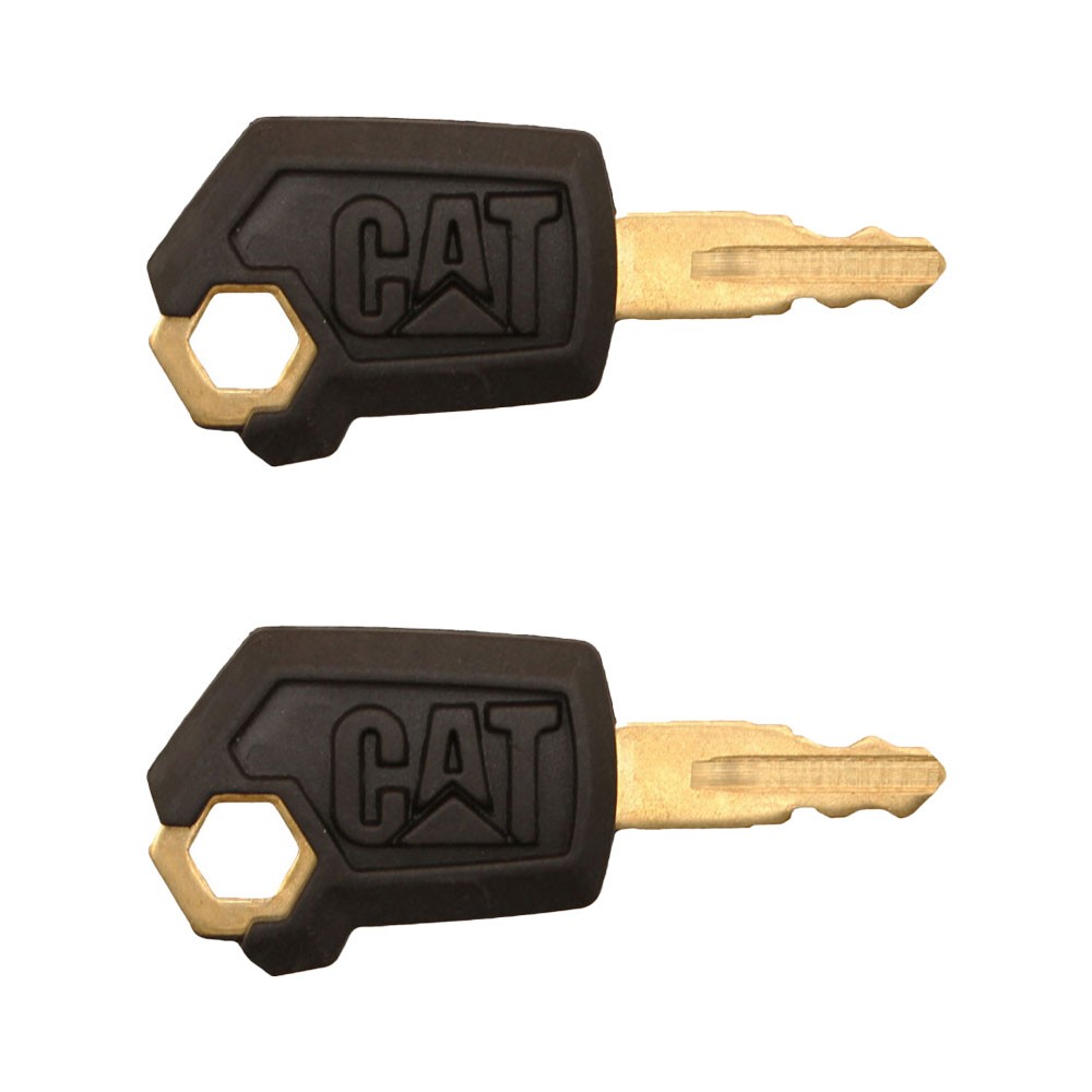 2 Keys Fits Caterpillar Dozer Excavator Crawler Skid Steer Heavy Equipment