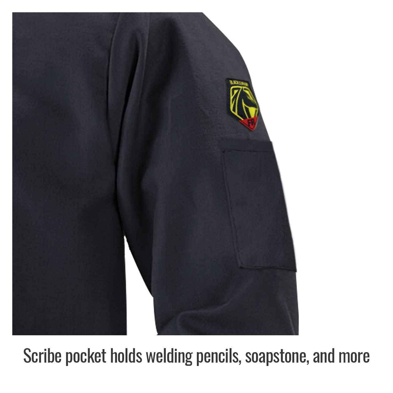 Black Stallion FBK9-30C Flame-Resistant Cotton Welding Jacket Black Large