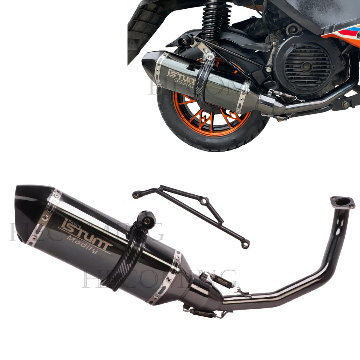 For GY6 Engine 125cc gy6 150cc Scooter Moped ATV Exhaust System Slip on Baffle