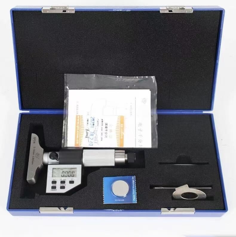Digital Electronic Depth Micrometer  0-200mm Gauge Carbide Resolution: 0.001mm