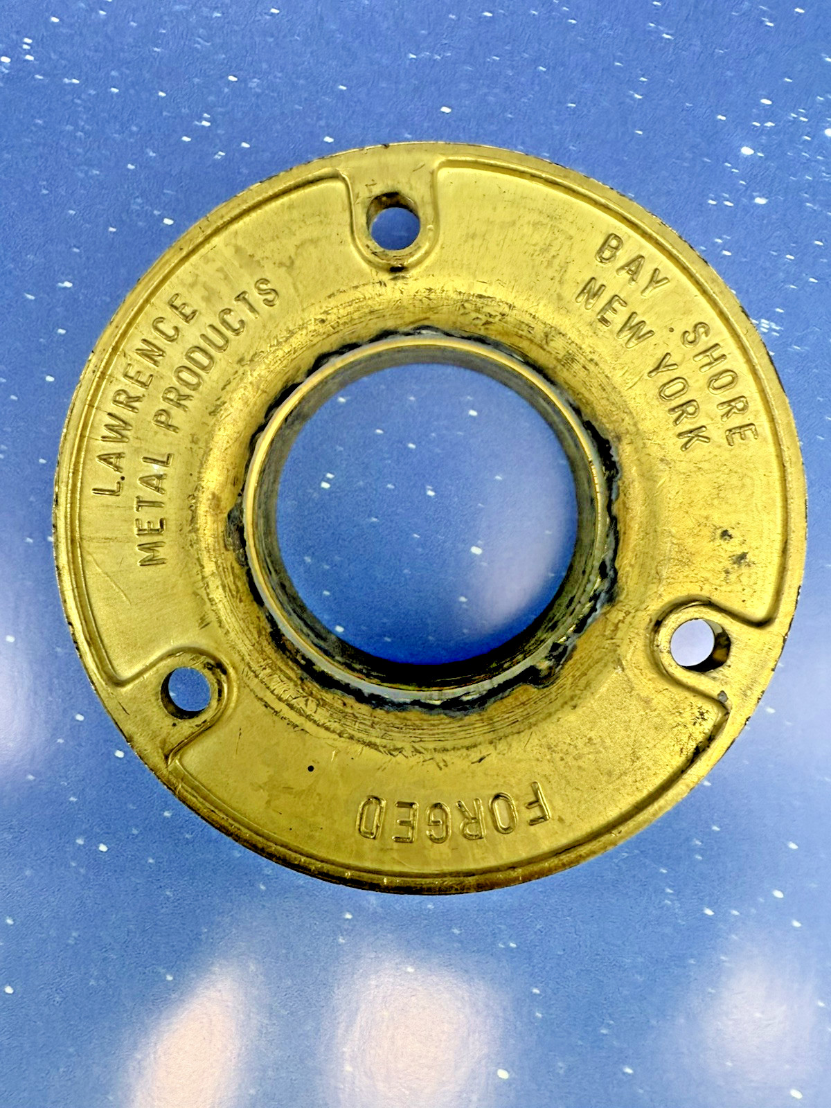 4 inch Wall Flange -Polished Brass- Clear Coated - For use with 2 inch OD Tube