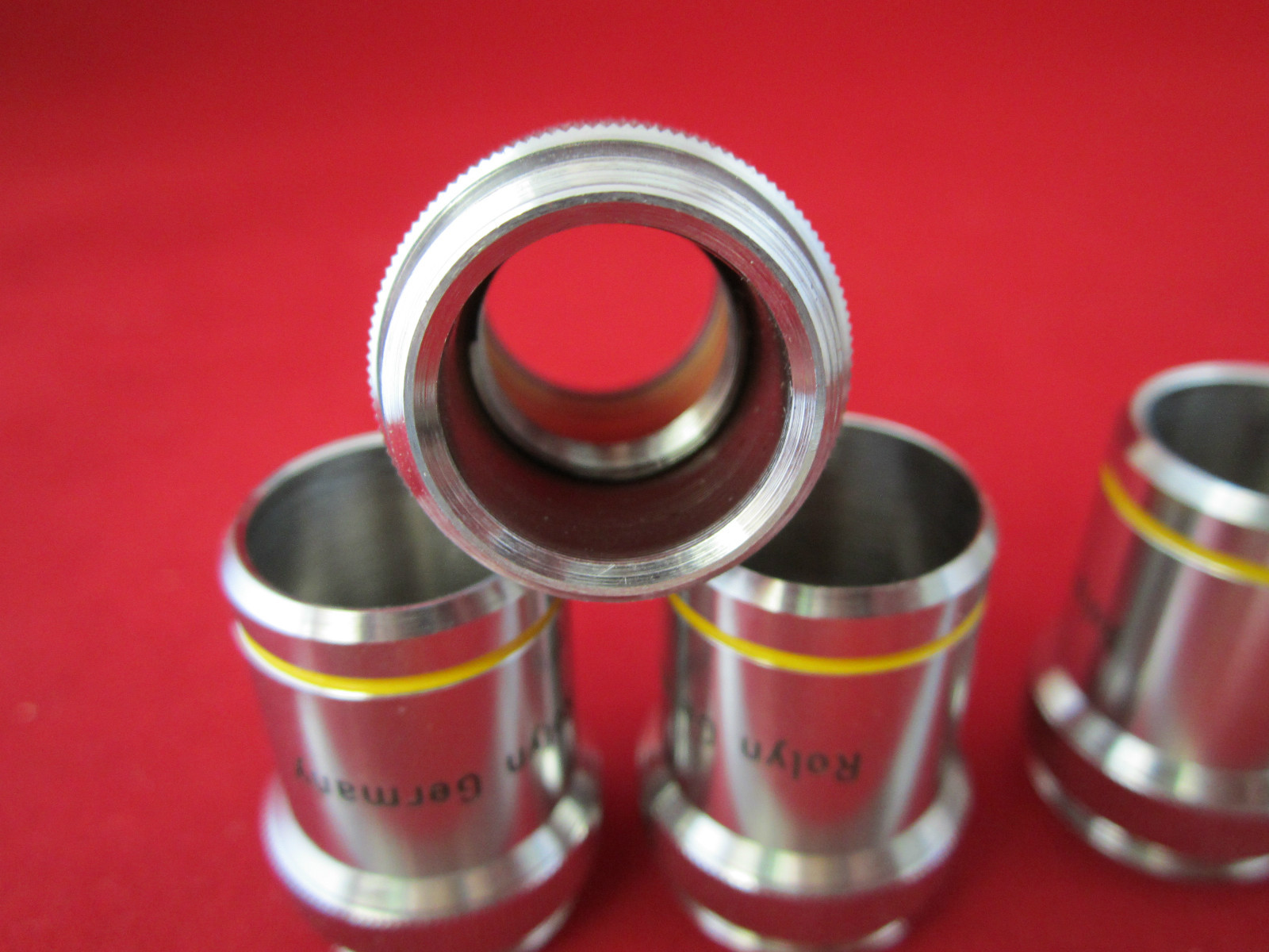 LOT 5 EA ROLYN MICROSCOPE OBJECTIVE PART [just shell without optics] BIN #4