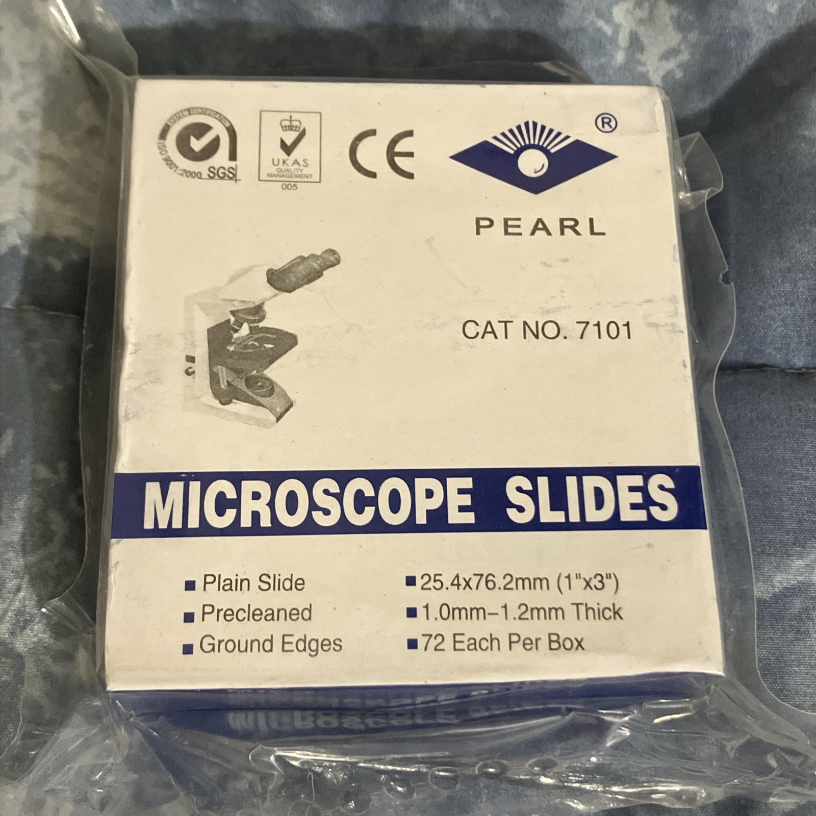 72 Microscope Slides 1"x3" Pearl Precleaned Plain Regualr 1mm 1.2mm CAT 7101