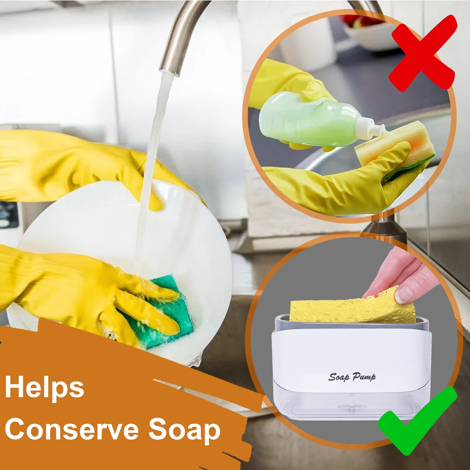 Cheer Collection Soap Dispensing Sponge Holder