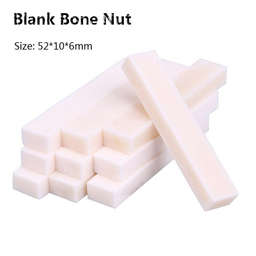 10PCS UNBLEACHED BLANK BONE NUT 52x10x6mm GUITAR BASS Ukulele LUTHIER saddle EAA