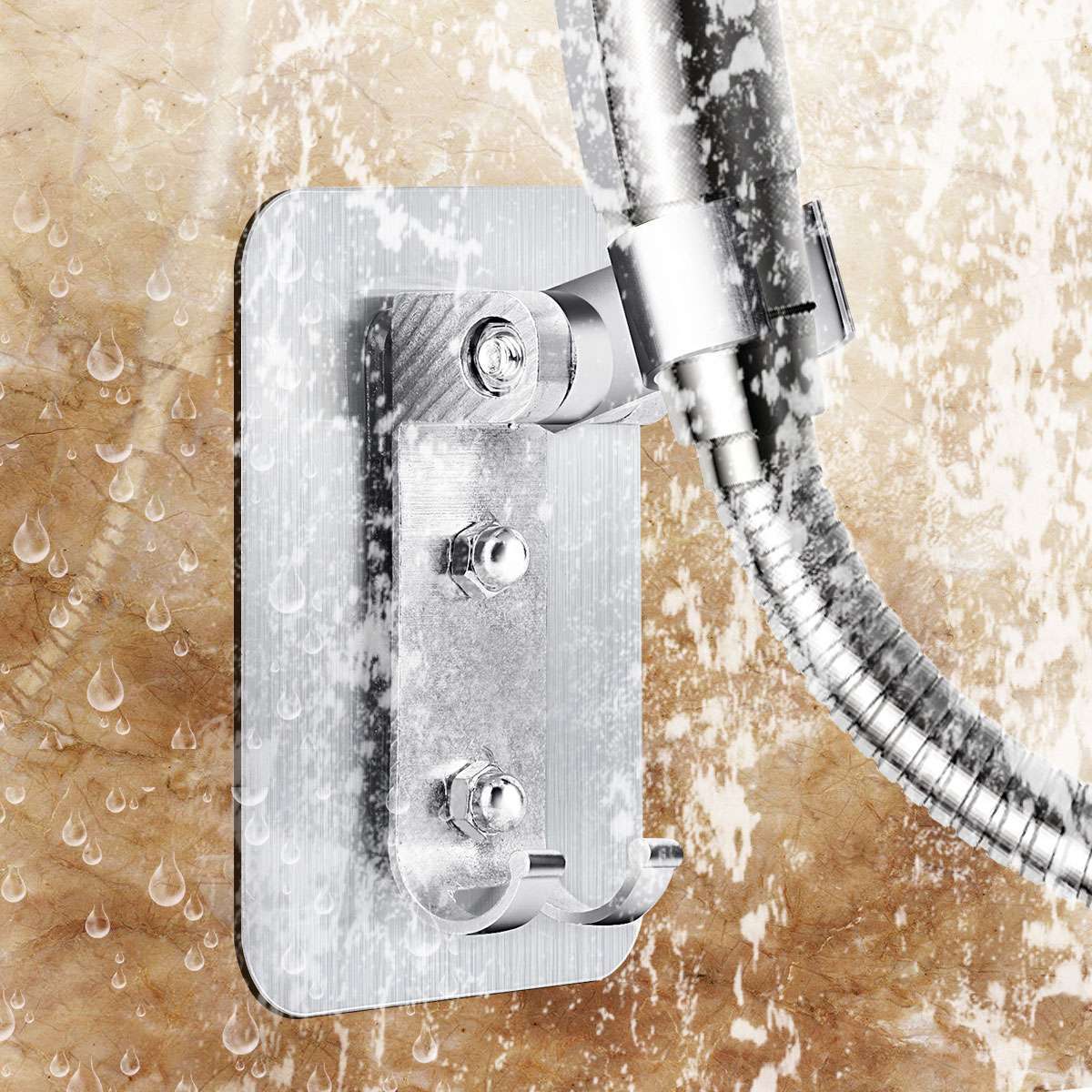 Adjustable Bathroom Shower Head Holder Self-adhesive Wall Mounted Shower Bracket