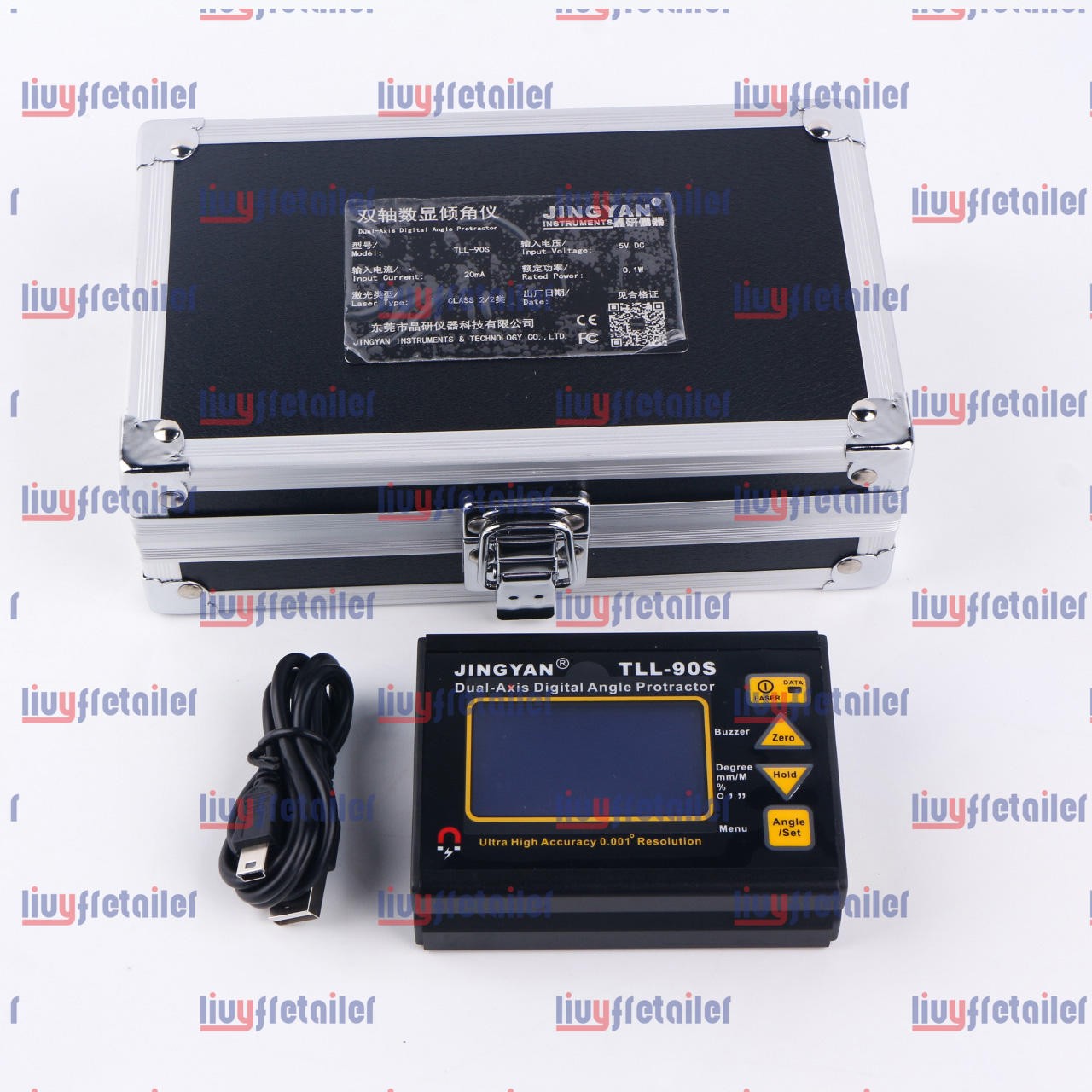 Digital Laser Level Protractor Angle Finder Meter Hi-accuracy 0.005° 90S TLL-90S