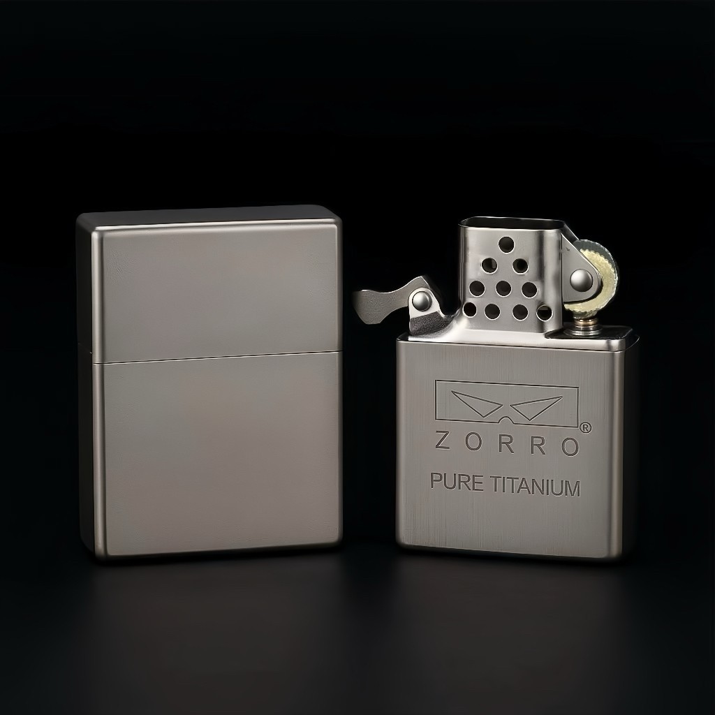 ZORRO 912s Titanium Kerosene Lighter Set Windproof with Pure Titanium Insert