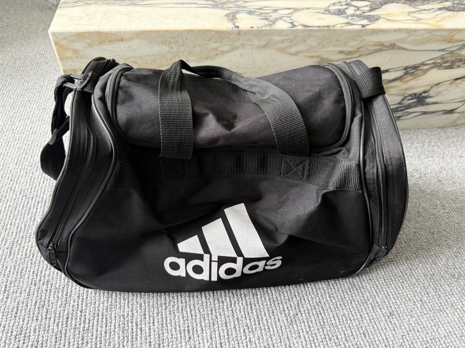Adidas Gym Bag Black Duffle Bag Shoulder 19" x 10" x 12"