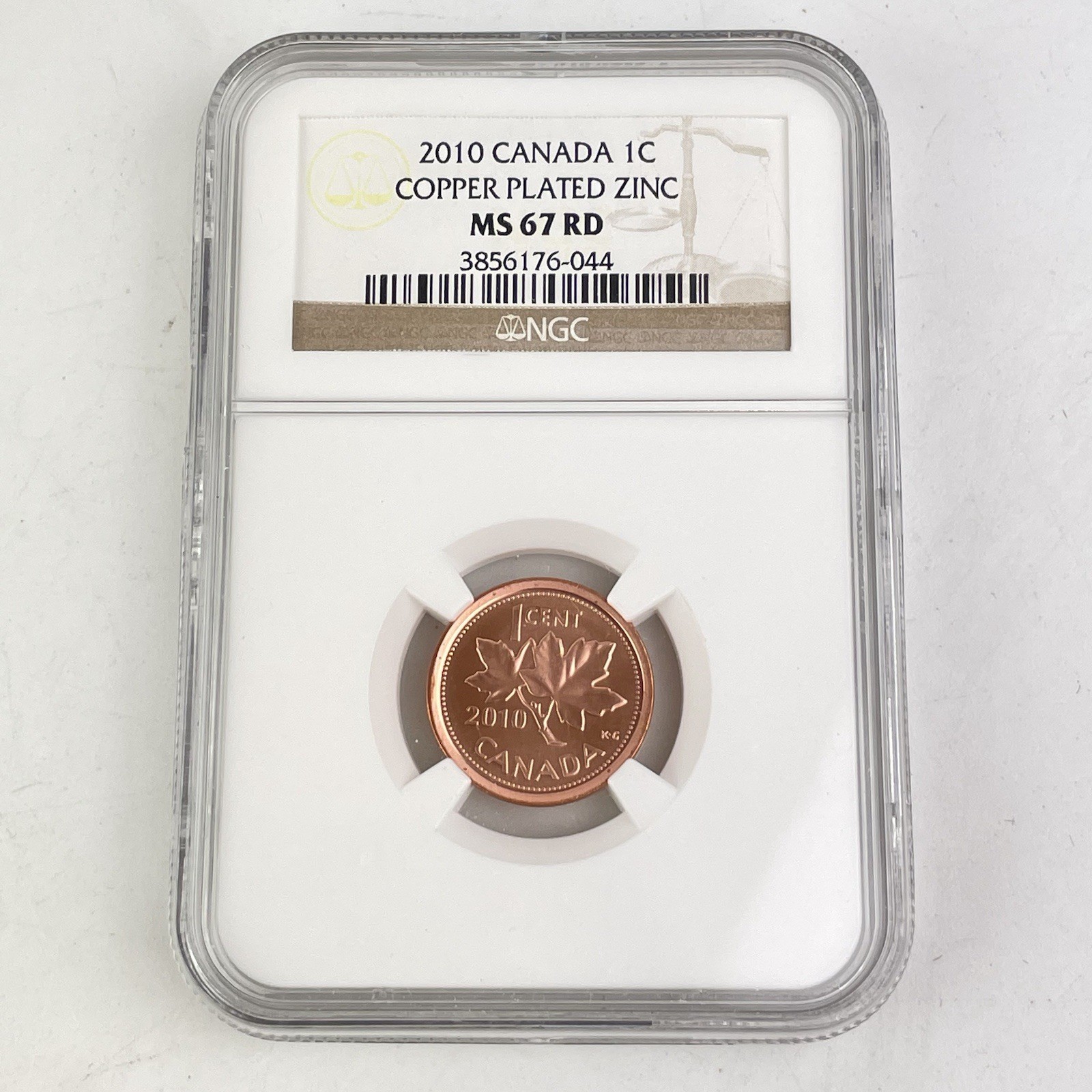 2010 Elizabeth II Canada 1C Cent Coin MS 67 MS67 RD Red NGC Graded
