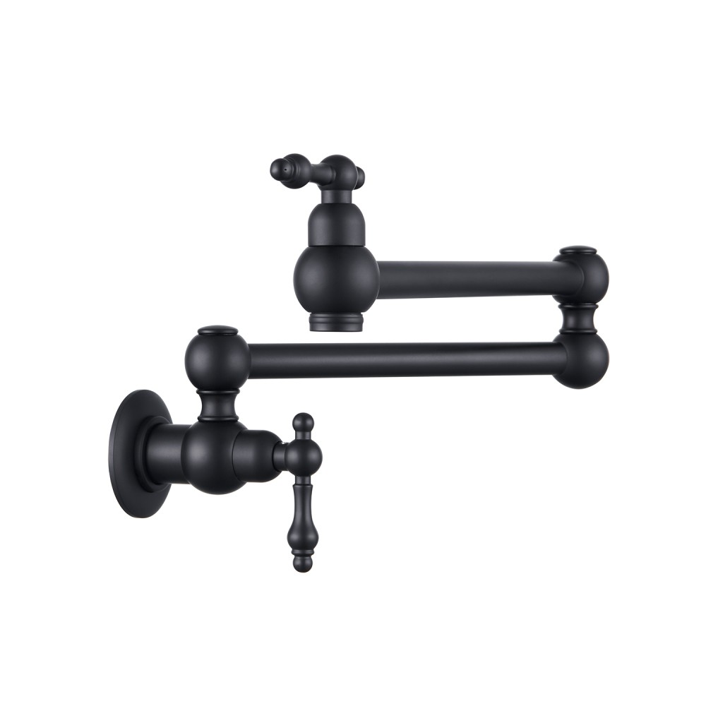 Wall Mount Folding Kitchen Pot Filler Faucet Single Handle Swing Arm Brass