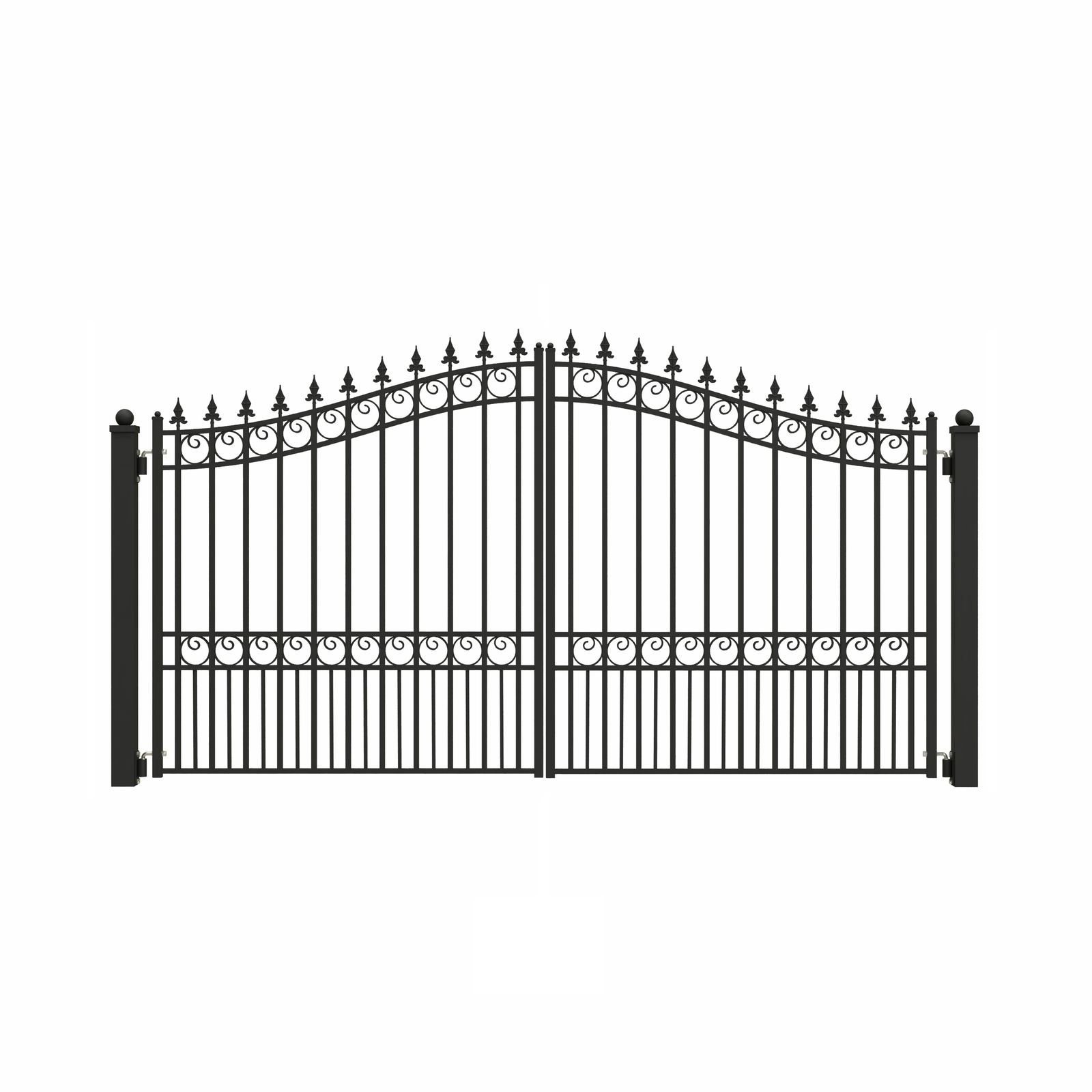 ALEKO Steel Garden Yard Steel Dual Driveway Black Gate 14 ft x 6 ft London Style