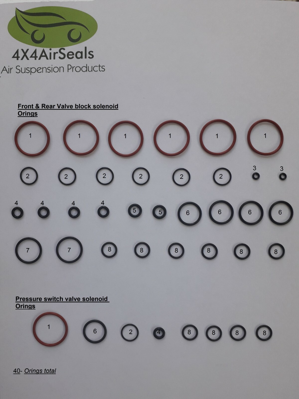 Range Rover L322 Disco 3/4 Sport  Air Suspension Valve Block Oring Repair kit