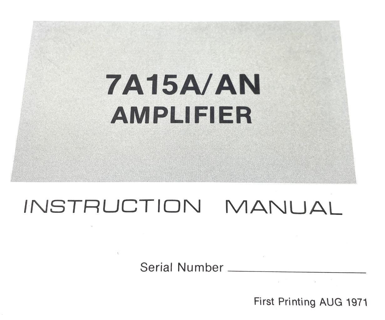 Tektronix 7A15A/AN Amplifier Instruction Manual