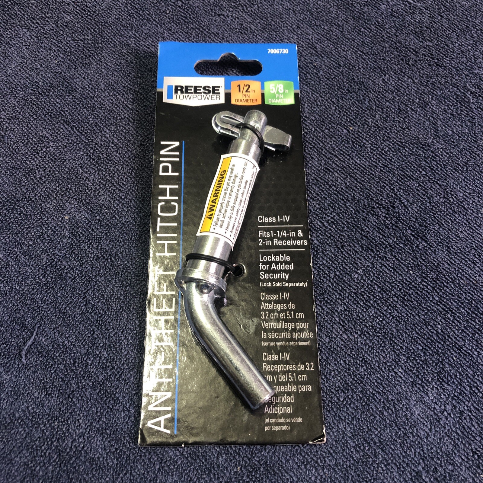 Genuine Reese Towpower Anti-Theft Hitch Pin w Lockable Swivel Latch A3306V