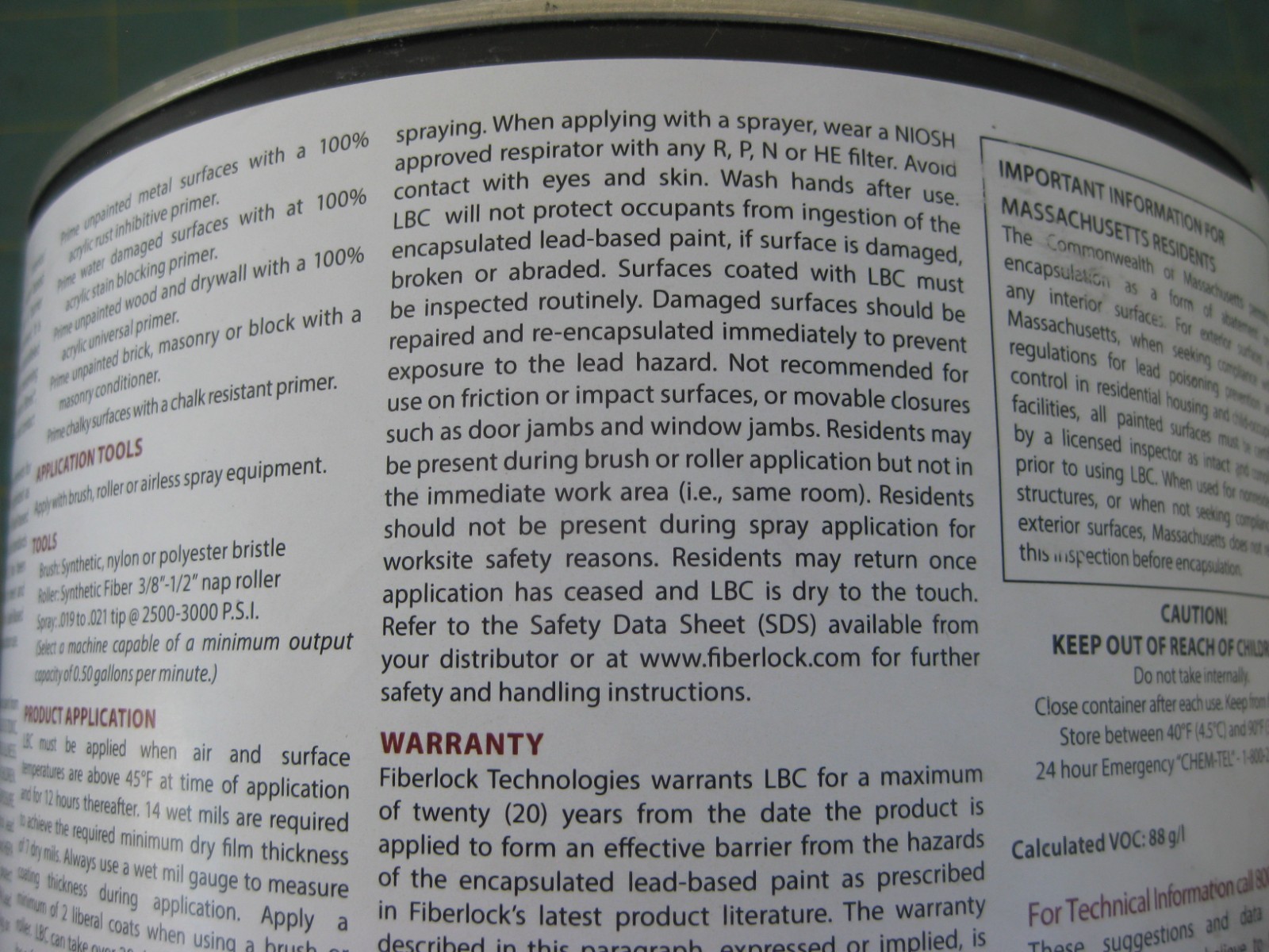 Fiberlock Lead Barrier Compound, Two Gallons, Lead Abatement Product.