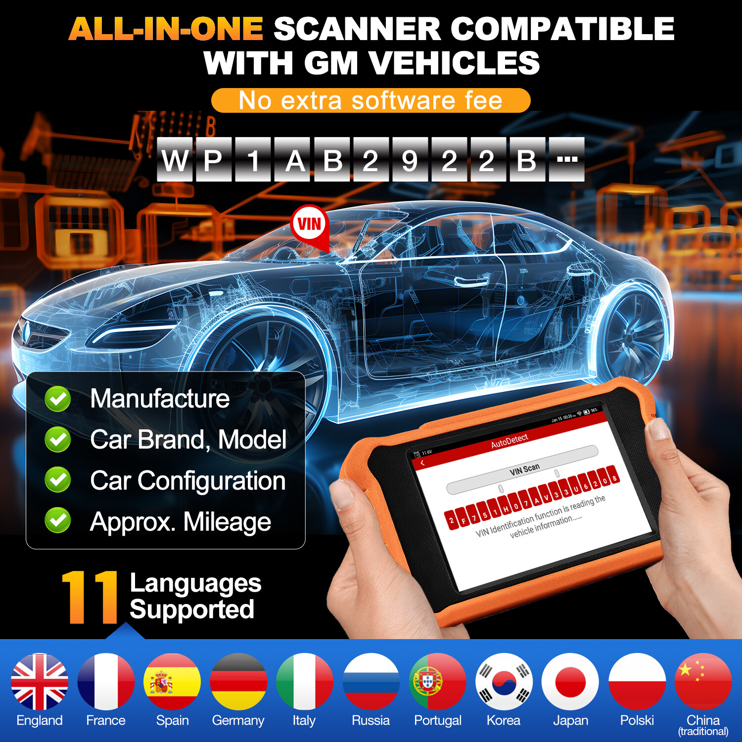 2025 New LAUNCH Creader Elite 2.0 for GM Full OBD2 Scanner Car Diagnostic Tool