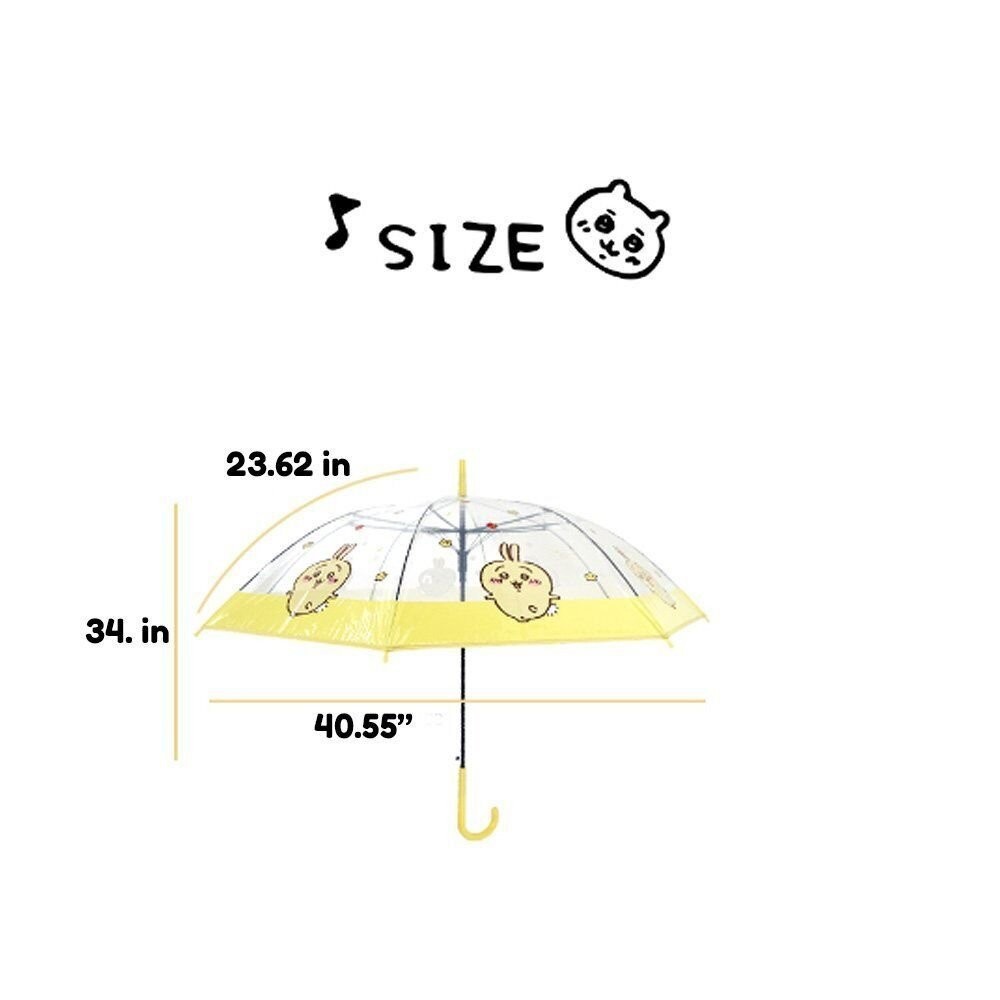 Chiikawa Clear Auto Open J Handle Stick Umbrella for Rain, Rainproof