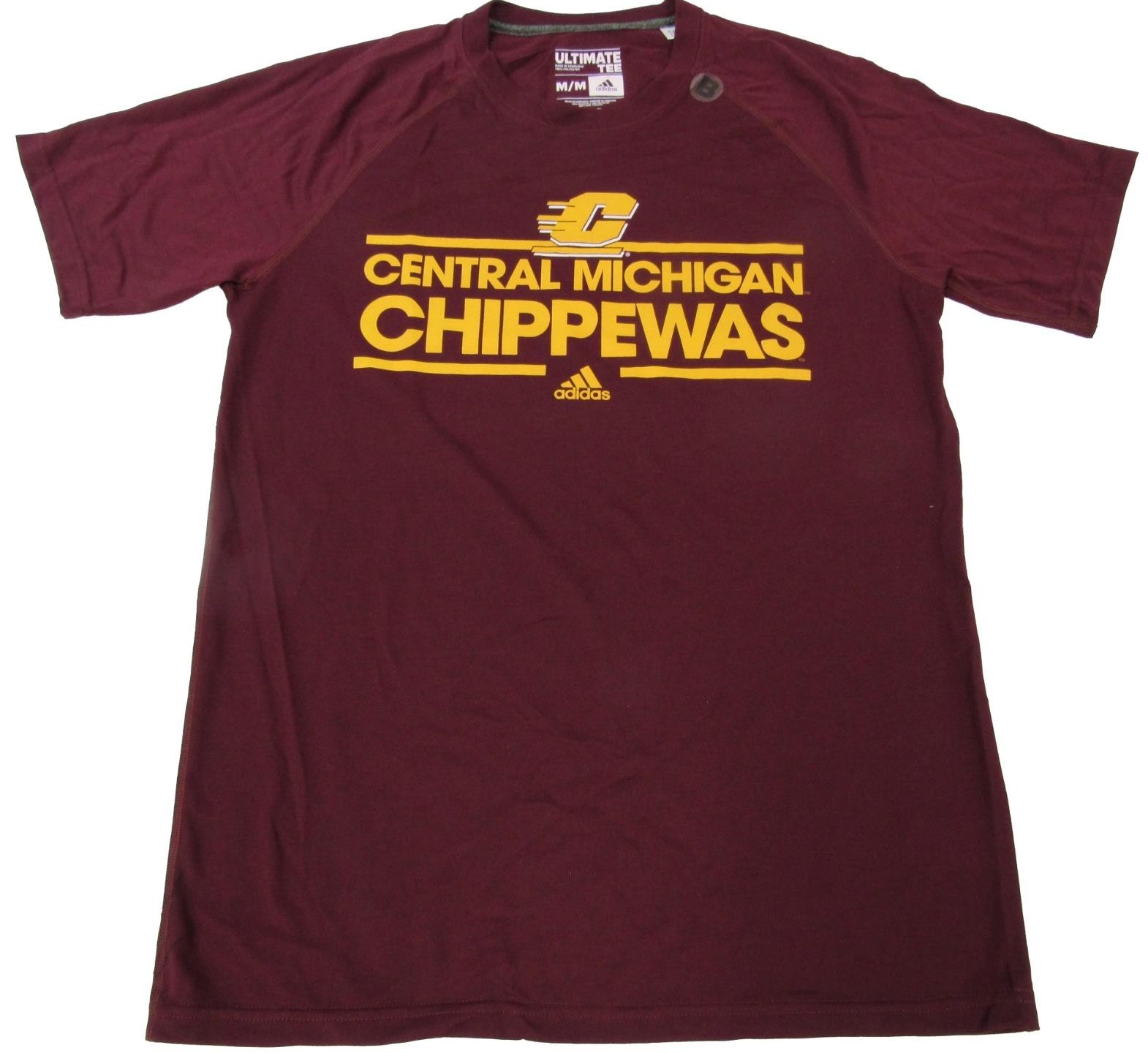 New Central Michigan Chippewas Mens Sizes M-L-XL-2XL Maroon Adidas Shirt