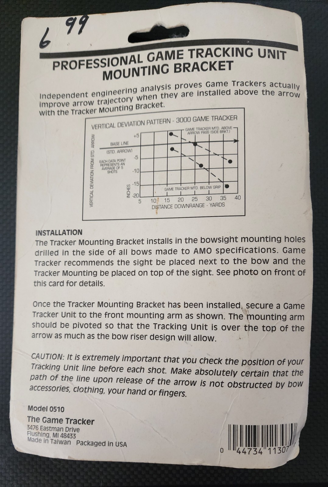 NOS The Game Tracker 2500 String Game Tracking Unit Bracket Replacement Spool
