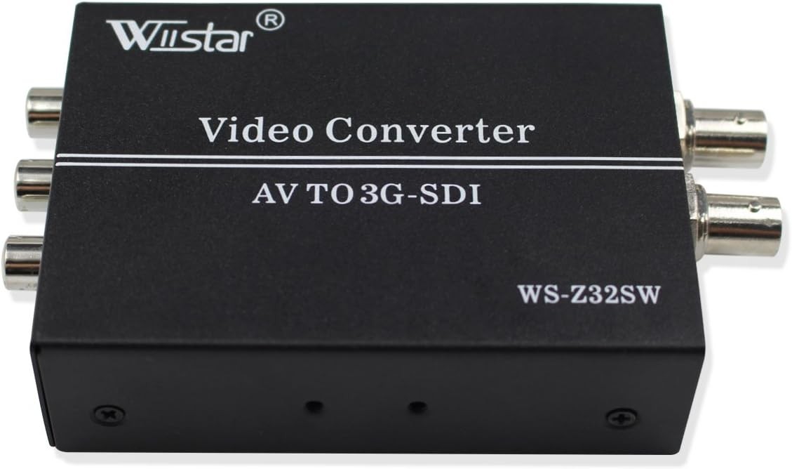 Wiistar AV CVBS to 3G-SDI Audio Video Converter Composite SDI black