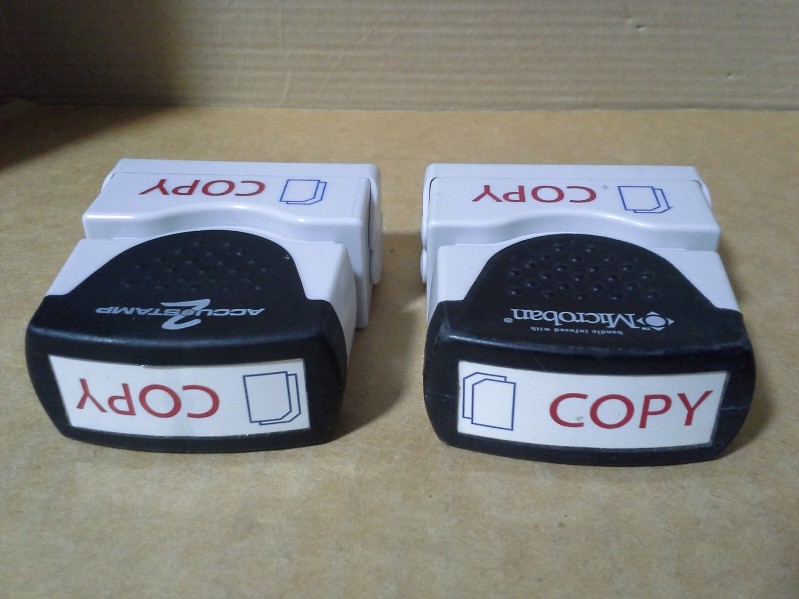 2PC. Accustamp2 Shutter Message Stamp Copy Red/Blue . Working. Both Needs ink