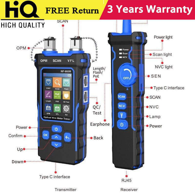 NF-8508 Wire Tracker Multi-function Optical Wire Meter Network Line Finder New