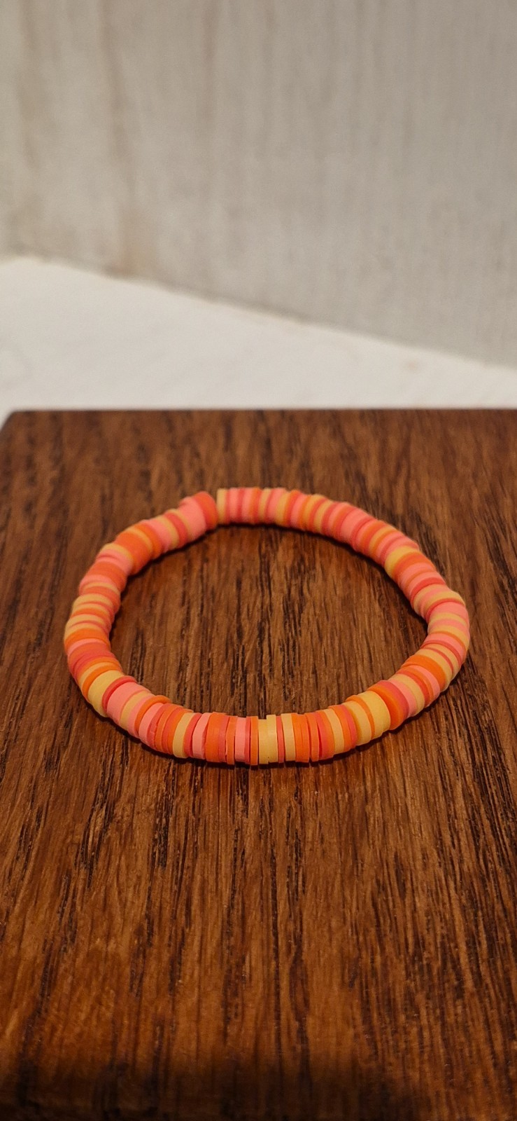 Beautiful Victory Handmade Multi Colored Clay Bead Stretch Bracelet