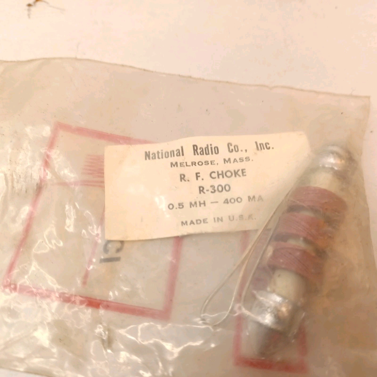 National Radio Co. R-300 RF Choke 0.5 uh 400 MA NOS Sealed