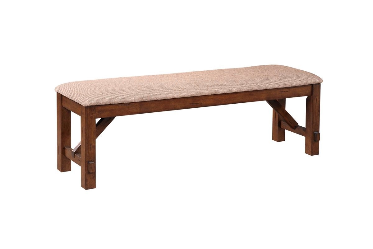 Roundhill Furniture Karven Solid Wood Dining Bench Bench, Brown