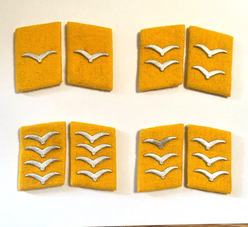 Luftwaffe Collar tabs Yellow background set of 4 pairs