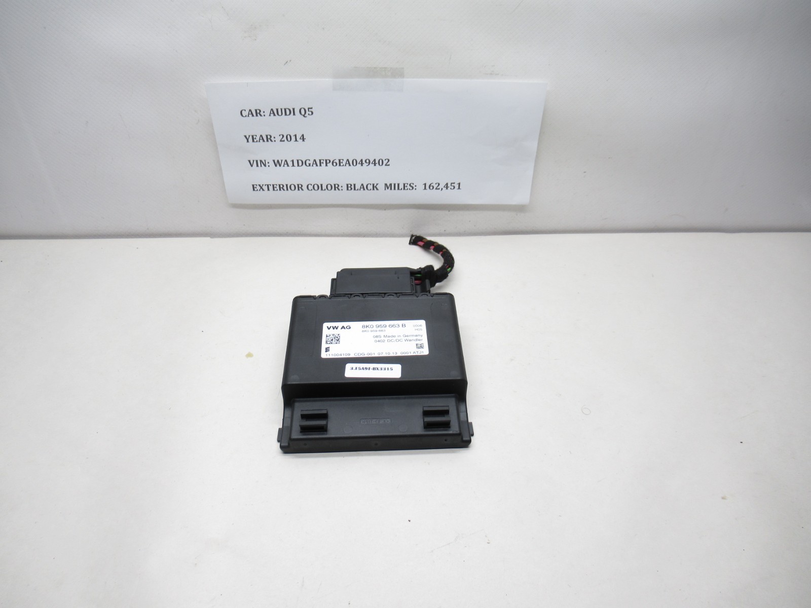 2013-2017 Audi Q5 Control Module Voltage Stabilizer OEM 8K0959663B