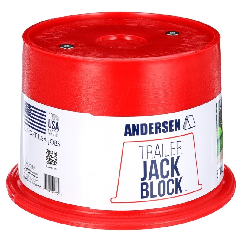 Trailer Jack Block Stabilizer RV Trailer Easy Install Stackable Magnet Base Red
