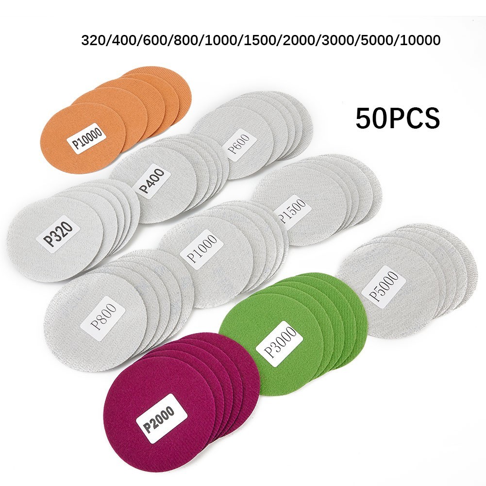 Sanding Discs Latex Flocking Oil Proof Wet & Dry 50 Pieces Waterproof 3inch