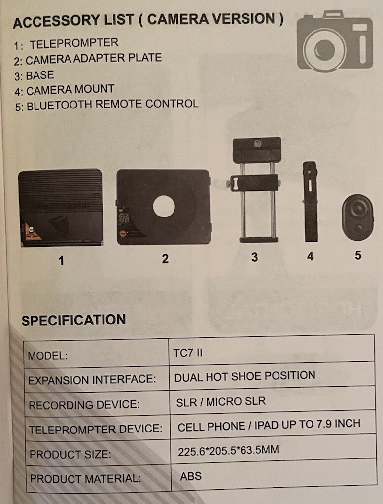Teleprompter Missing Parts