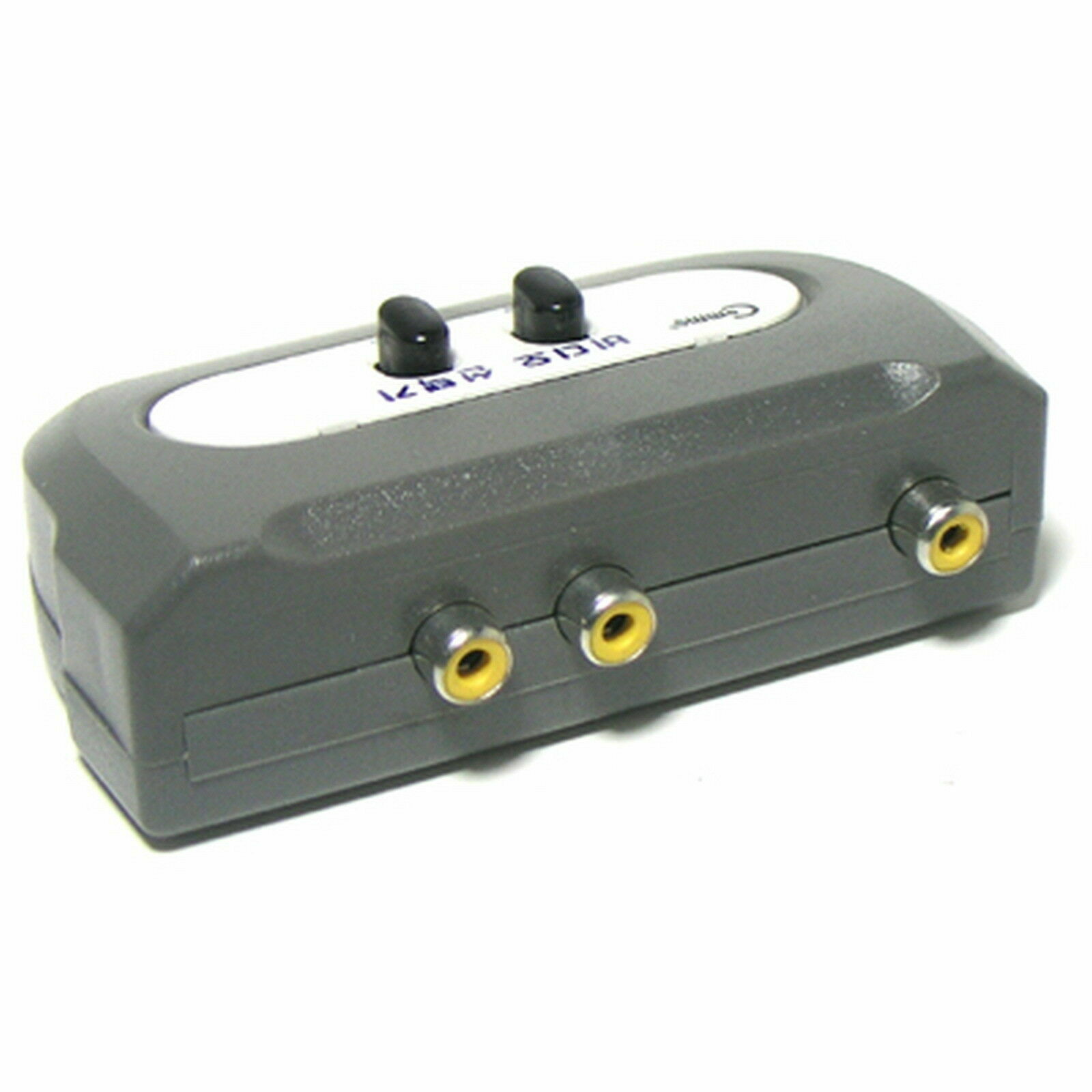 2 Port SINGLE RCA Manual SELECTOR Sharing Switch BOX VIDEO ONE RCA 2:1 Switch