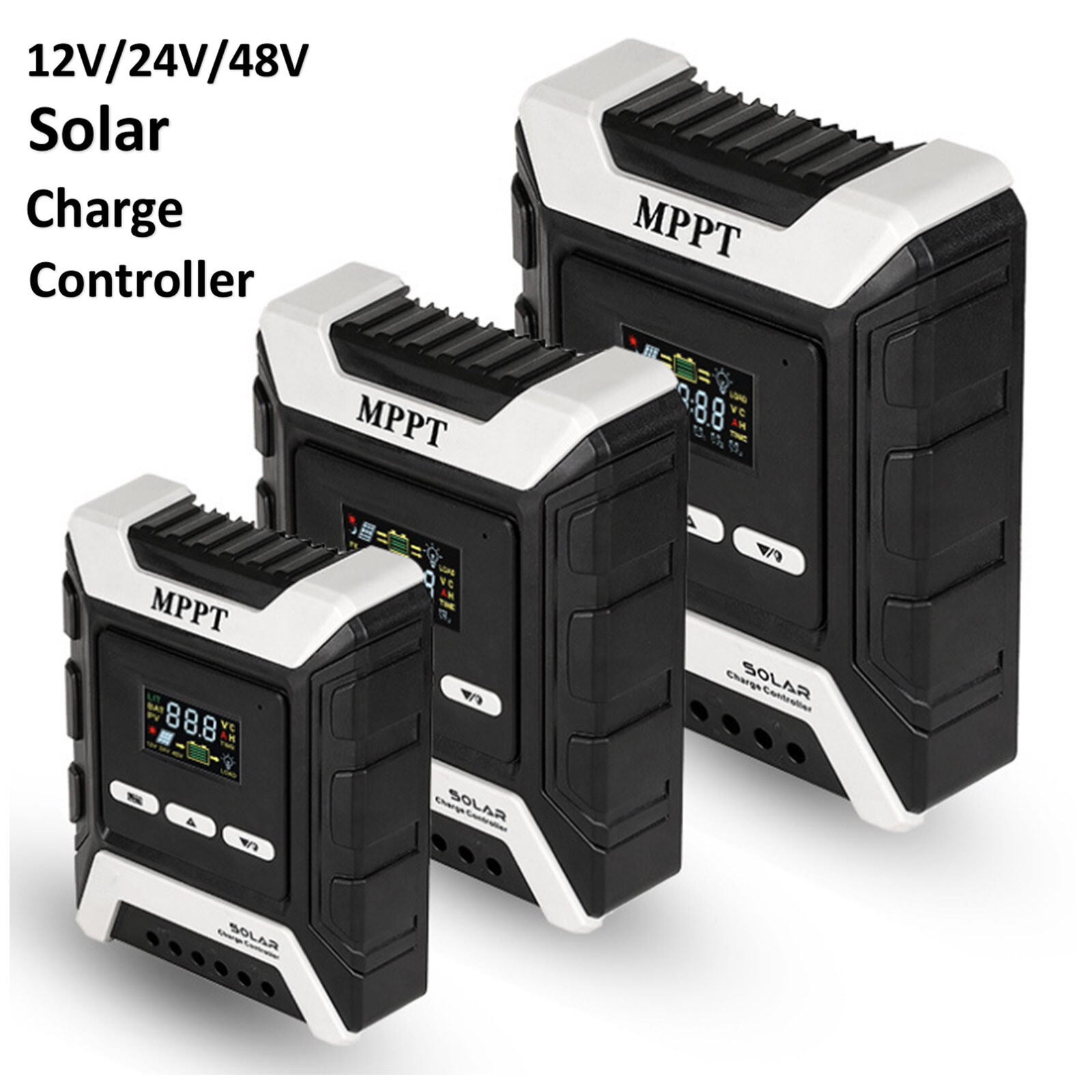 MPPT PWM Solar Charge Controller Charger 12V/24V/48V with Color LCD Display US