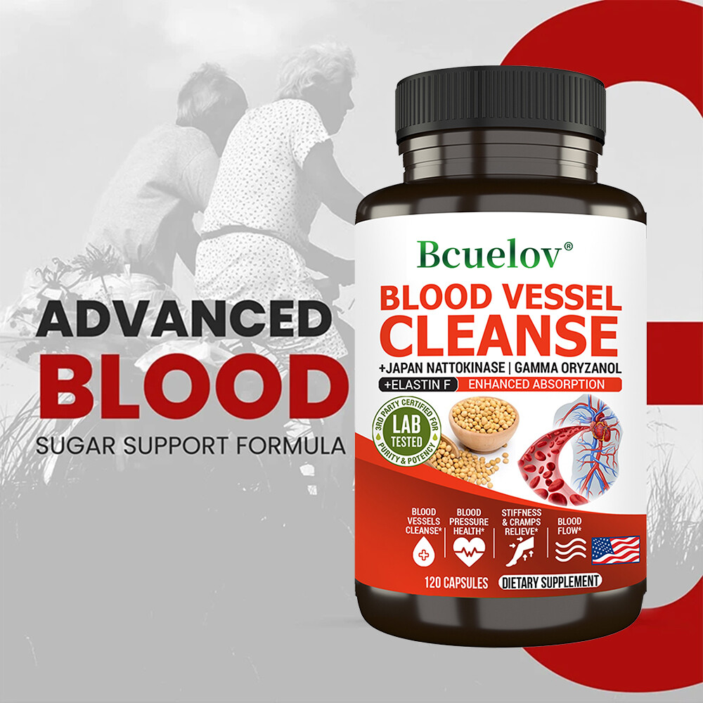 Blood Vessel Cleanse Health Heart Arterial Circulation Blood Flow 120 Capsules