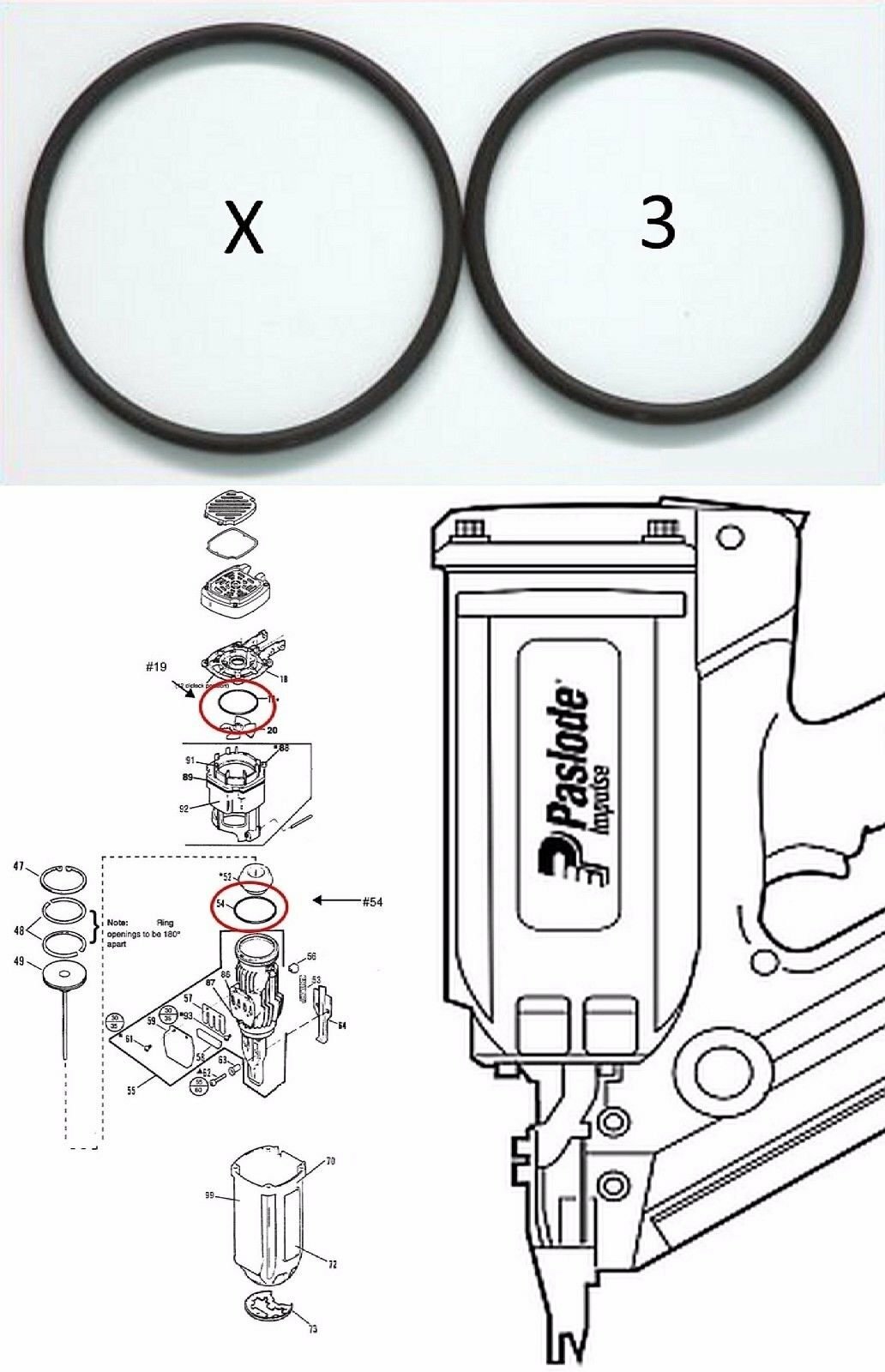 O-Ring Depot 3 Sets of aftermarket o-rings fits Paslode 403992 + 404482