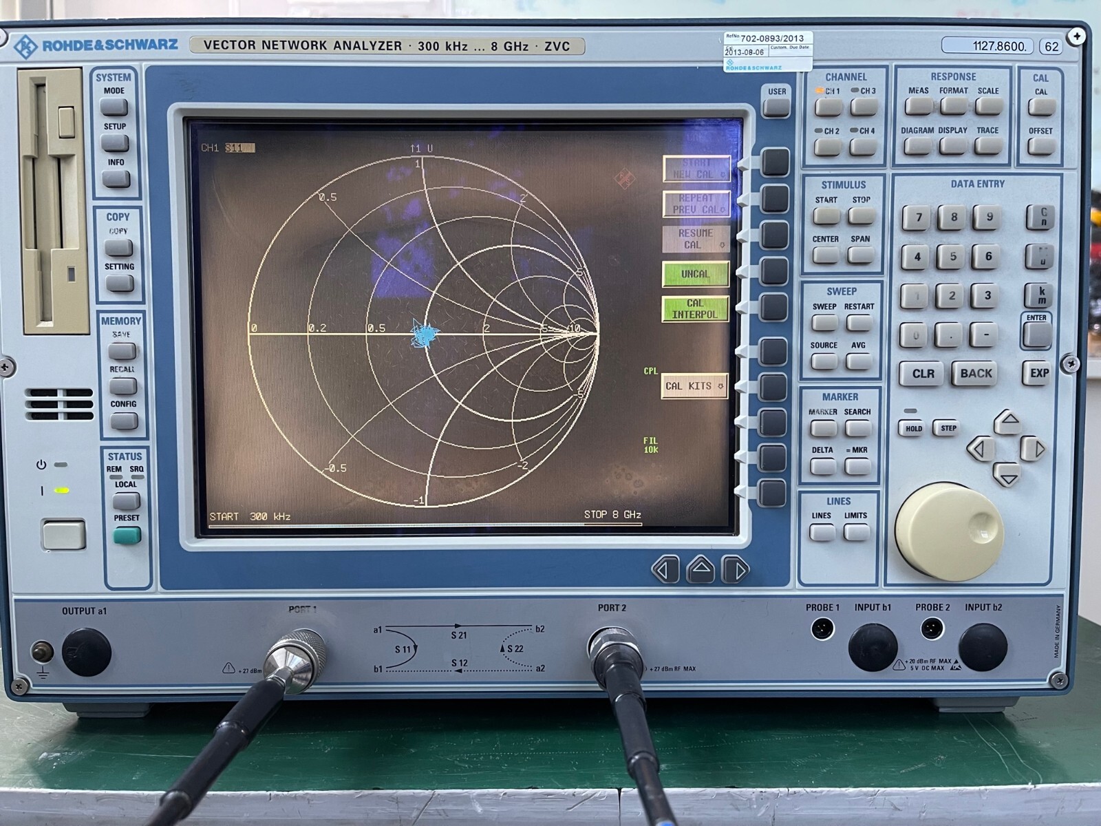 Rohde & Schwarz ZVC Vector Network Analyzer 300kHz- 8GHz , 2 ports